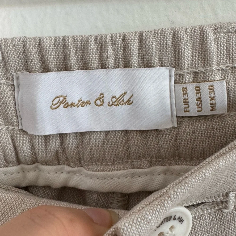 Porter & Ash Beige Linen & Cotton Men’s Pants Sz 30